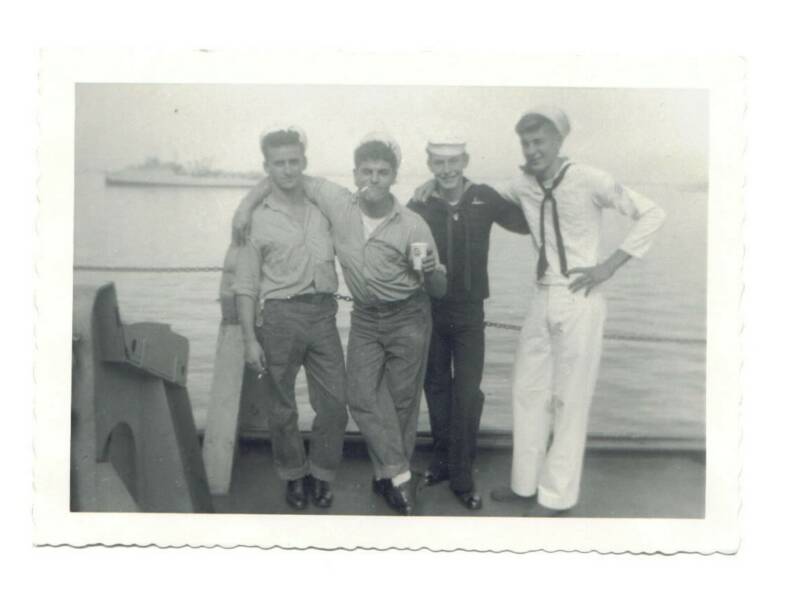 Ray Burghart MM; "Woodie" Woodward MM; Unknown visitor; Melvin Sodders MM